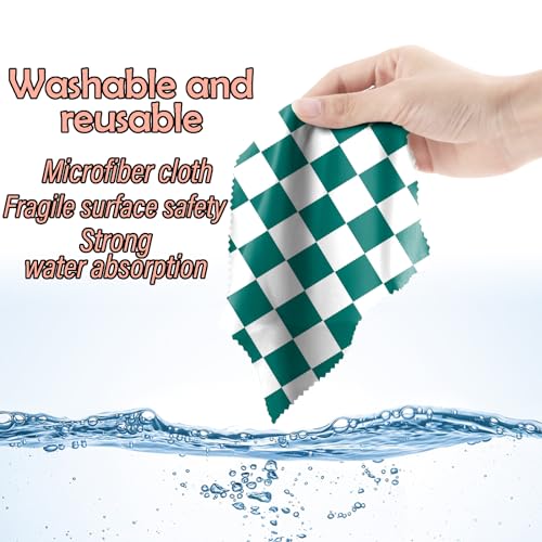 6 PCS Glasses Cleaning Cloth Eyeglass Cleaning Cloth Lens Eyeglasses Microfiber Cute Aesthetic Cloth for Unisex Women Girls Reusable Phone Screens Camera Multi-Patterns(6.3"x6.3")-Checkered - color: N3-checkered