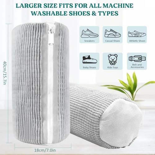 Shoe Washing Machine Bag 2 Pack, Laundry Shoe Bag for Washer and Dryer - color: Gray 2pcs