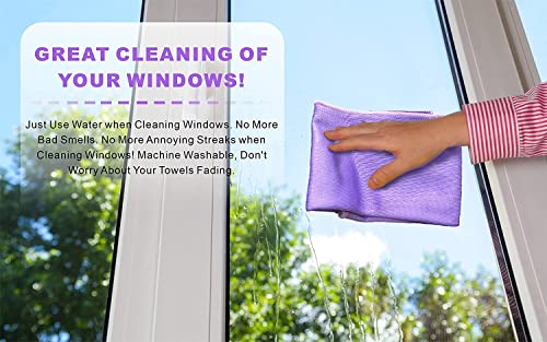 Norwεx Basic Package - Window Cleaning Cloth (Purple) and EnviroCloth (Grey), Microfiber Cleaning Cloth, Streaks Schatches Free, Just Add Water (Purple 1 Pack, Grey 1 Pack). - color: Purple and Grey