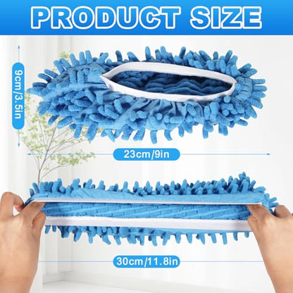 Mop Slippers Shoes, 5 Pairs (10 Pieces) Microfiber Shoe Covers - color: A-purple, Green, Pink, Blue, Orange 10 Pack