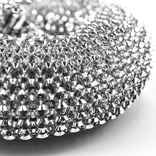 HONGYUTAI 10 Pack Stainless Steel Sponges, Scrubbing Scouring Pad, Steel Wool Scrubber for Kitchens, Bathroom and More
