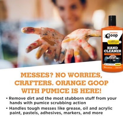 GOOP Orange Liquid with Pumice Multi-Purpose Waterless Hand Cleaner - 16 oz Flip-Top Bottle (Pack of 2) - size: 16 Fl Oz (Pack of 2)