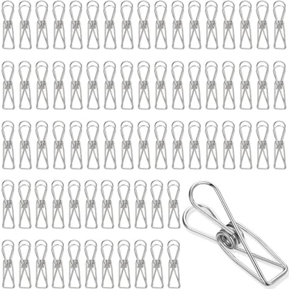 Sabary 100 Pcs Paper Clip Metal Wire Clothespin,Small,Silver - color: Silver, size: Single Size (Small)