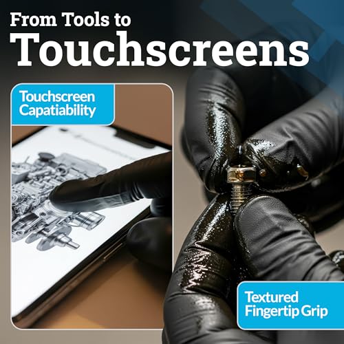 Hand-E Touch Nitrile Black Disposable Gloves X-Large, 50 Count - BBQ, Tattoo, Hair Dye, Cooking, Mechanic Gloves - Powder and Latex Free - style: X Large
