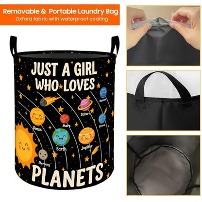 Cute Planet Oxford Cloth Laundry Basket with Handles 19.7"X15.7" - color: Planet