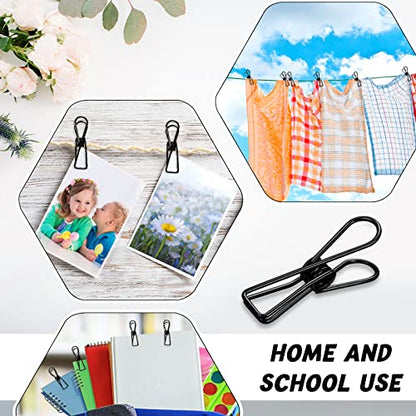 Sabary 100 Pcs Paper Clip Metal Wire Clothespin,Small,Black - color: Black, size: Single Size (Small)