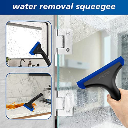NEWISHTOOL Window Tint Tool Small Squeegee Bathroom Shower Squeegee, 2-Pack - color: Black-blue, size: 2PCS