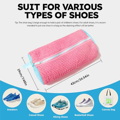 Shoe Washing Machine Bag: Shoe Washing Bag Keeps Clean - Reusable Laundry Shoe Bag for Sneaker Tennis Shoes Unstain Cleaner Kit(Pink 2 Pcs) - color: Grey 2pcs