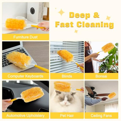 360° Duster Refills for Swiffer Duster, 40 Pack Heavy Duty Duster Kit for Cleaning with 4X Electrostatic,Compatible with Swiffer Handle Pet Hair, Blinds & Car Vents– Great Gift Set - size: 40 Count Refills