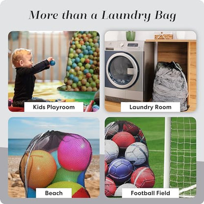 Handy Laundry Mesh XL Laundry Bag 24"x36" 2-Pack, Heavy Duty, Black - color: Black