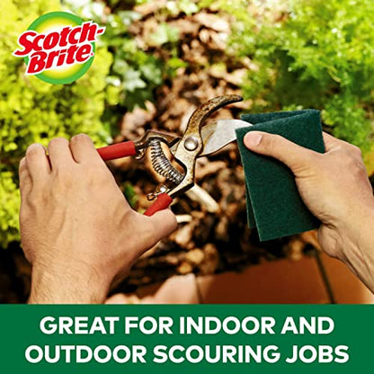 Scotch-Brite Heavy Duty Scouring Pad, Dish Scrubber for Kitchen+ Outdoor, 8 Scrub Pads for Uncoated Pots and Pans, Cast Iron Cooktops, Grill Grates,Oven Racks, BBQ, Durable, Long-Lasting (Pack of 2) - size: 8 Pads (Pack of 2)