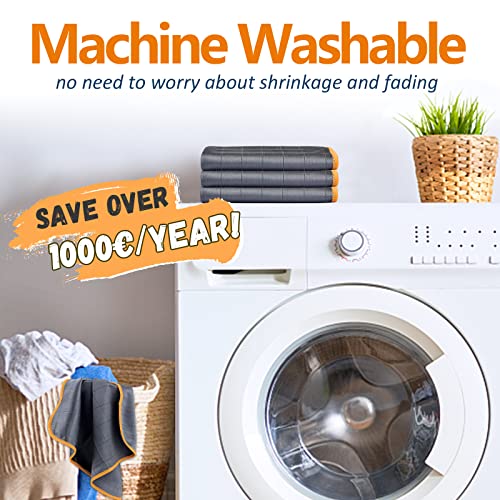 Airlab Glass Polishing Streak Free Miracle Cleaning Cloth, Grey-Orange - color: Grey-orange