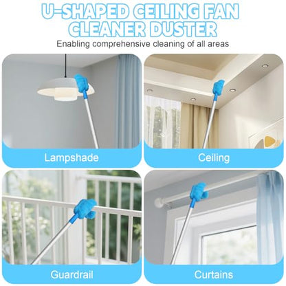 Eunice Ceiling Fan Cleaner Duster with Extension Pole - color: Blue3, size: 4.2FT