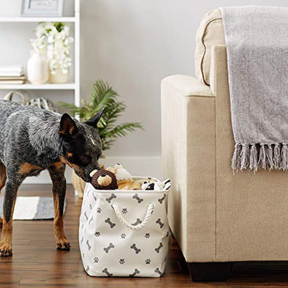 Bone Dry Pet Storage Collection Paw and Bone Print, Medium Rectangle, 16x10x12, Gray - color: Gray, size: Medium Rectangle, 16x10x12"