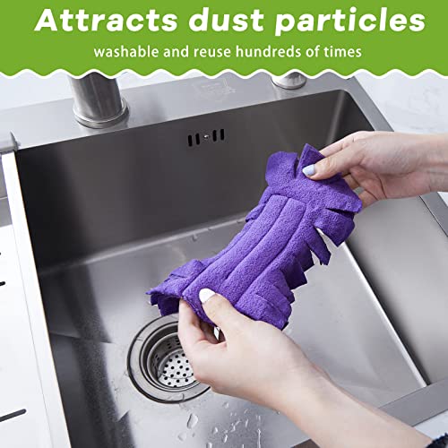 12 Pcs Reusable Duster Refills Washable Pads, Dark Color - color: Dark Color