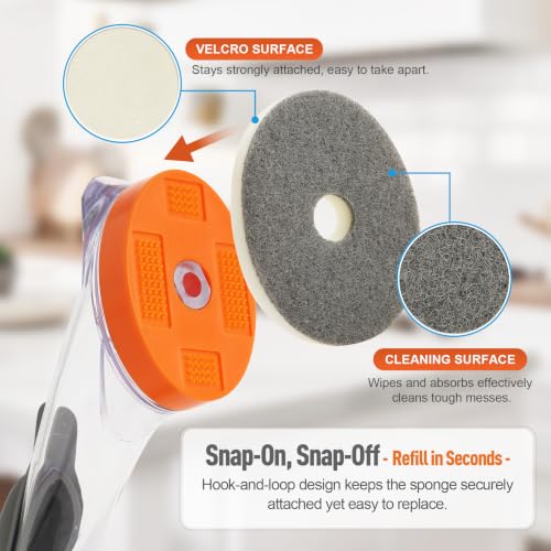CLEANHOME Dish Wand with Soap Dispenser Scrubber Brush