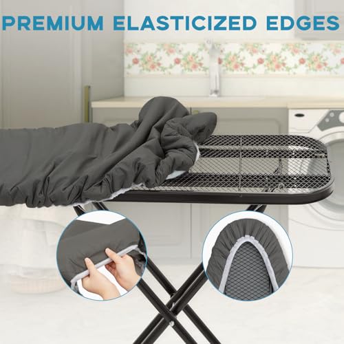 Iron Board Cover with Padding, RAINHOL Black Standard Size 15"x54" - color: Black, size: 54"L x 15"W