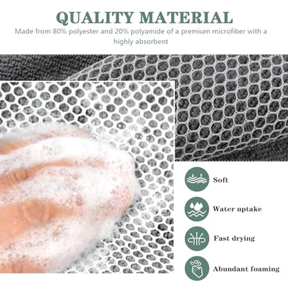SINLAND Dish Cloth for Washing Dishes Kitchen Washcloth Cleaning Cloth - color: Grey, size: 7.87inchx7.87inch 10pack
