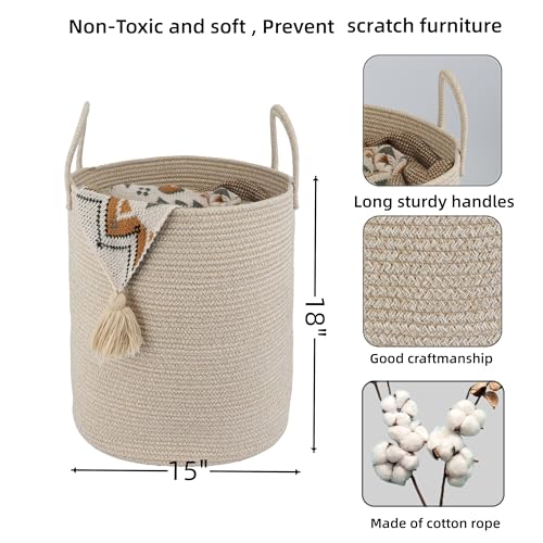 XUANGUO Cotton Rope Laundry Basket Hamper for Clothes, oatmeal - color: oatmeal, size: Regular
