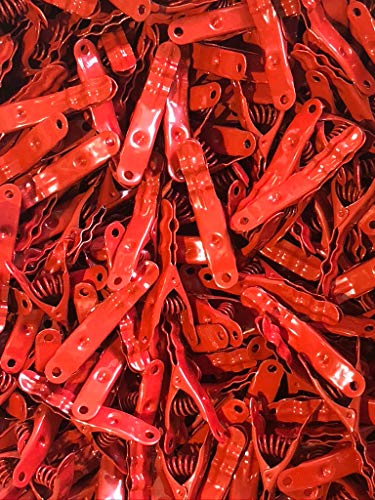 Extreme Clothespins | Chili Pepper Red Color | Solid 304 Stainless Steel - 20 Pack | Heavy Duty | Anti-Rust | Laundry Pins | Clothes Pins | Chip Clips | Lifetime Product | No Plastic | Made in Italy - color: Chili Pepper Red