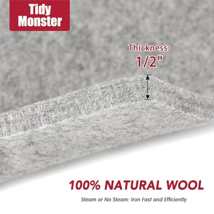 Wool Pressing Mat for Quilting, 100% Wool from New Zealand, Portable Felted Wool Ironing Mat Pad Blanket for Quilter, Sewing, Quilting Supplies and Notions 15''x12'' - size: 15''x12''
