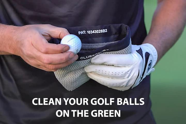 Club Scrub Golf Club and Golf Ball Cleaning Bag, Waterproof Clean Face Technology Liner, Detachable Clip, Machine Washable, Cleans Club Grooves, Dry Exterior (Neoprene or Microfiber Option Available) - color: Microfiber Pro, style: Microfiber Pro
