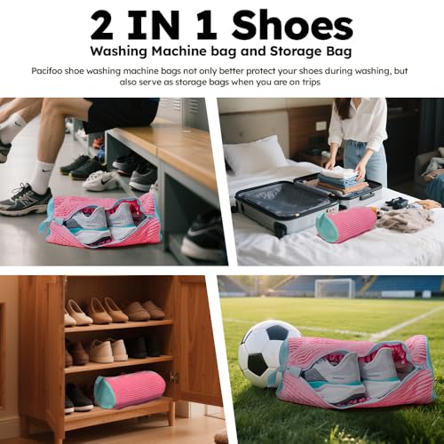 Shoe Washing Machine Bag: Shoe Washing Bag Keeps Clean - Reusable Laundry Shoe Bag for Sneaker Tennis Shoes Unstain Cleaner Kit(Pink 2 Pcs) - color: Grey 2pcs
