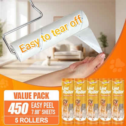 WulaWindy Long Handle Lint Roller for Pet Hair, 450 Sheets, 5 Rolls - size: 5-Pack (Long Handle)
