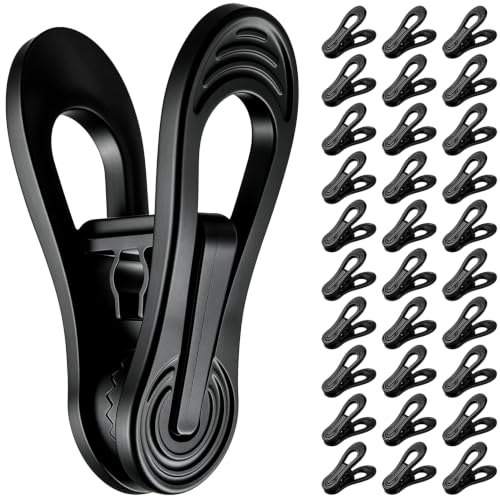 30 Pack Hanger Clips for Pants, Skirts, Baby Clothes, Black - color: Black