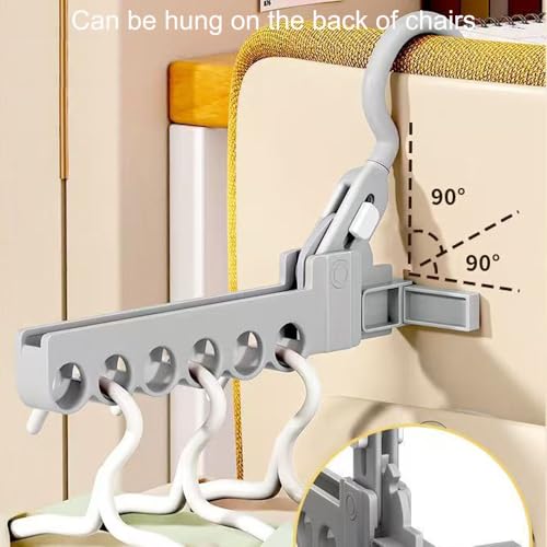 Folding Clothes Hanger Drying Rack,Travel Essentials for Laundry,Portable and Collapsible with Hook,Essentials for Cruise,Vacation,Camping,RV,Road Trip,Hotel,Business Travel, Student Apartment (Grey) - color: Gray