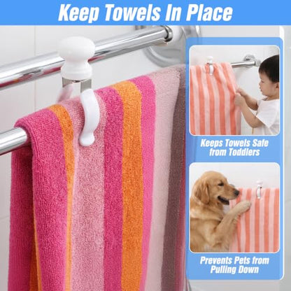 3 Pcs Kitchen Towel Clips for Oven Handle, Heat Resistant Towel Clips for Kitchen with Strong Grip for Thick Towels & Kitchens Linens, Towels Clip Holders for Microwave, Oven, Dishwasher