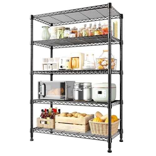 REIBII 31.5" W 5-Tier Storage Shelves, 1000 lbs, Adjustable, for Pantry - size: 5 Tier-15.7"D x 31.5"W x 71"H