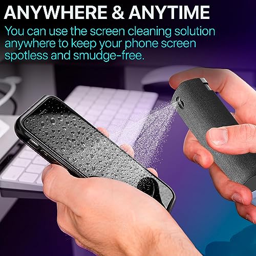 iO CLEAN Mini Screen Cleaner Spray, 2-in-1 Touchscreen Mist Cleaner, Khaki - color: Khaki