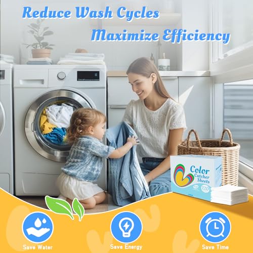 BellaLuce Color Catchers for Laundry, 120 Sheets, Fragrance Free