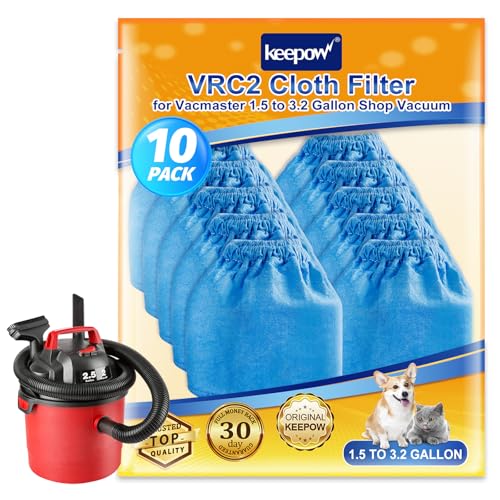 KEEPOW 10 Pack VRC2 Cloth Filter Compatible with Vacmaster - size: 10 Pack