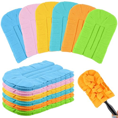 12 Pcs Reusable Duster Refills Washable Pads, Candy Color - color: Candy Color