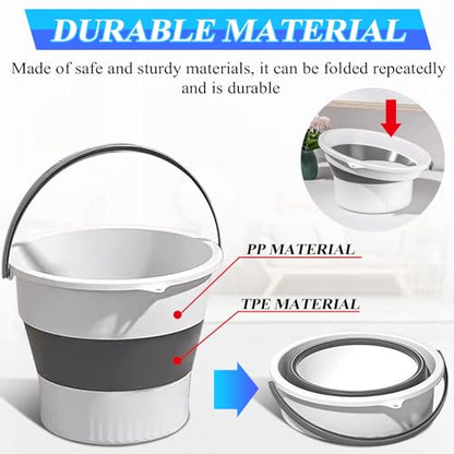 Collapsible Bucket 1.3 Gallon/5L Small Capacity Foldable Cleaning Buckets - color: Small White
