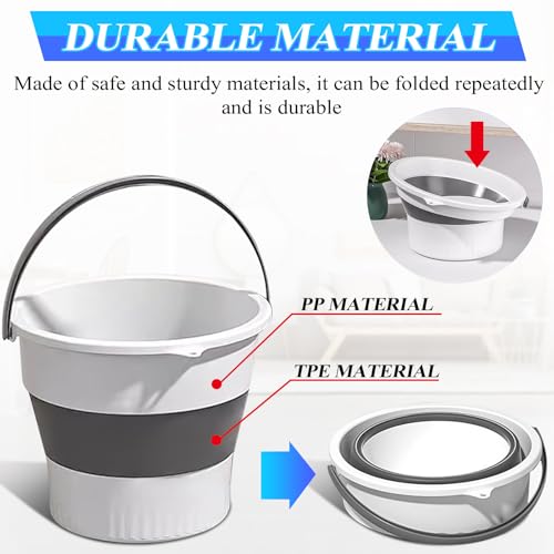 Collapsible Bucket 1.3 Gallon/5L Small Capacity Foldable Cleaning Buckets - color: Small White