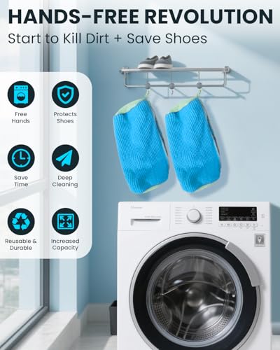 Shoe Washing Machine Bag: 2 Pack Reusable Shoes Cleaning Bags, Blue - color: Blue
