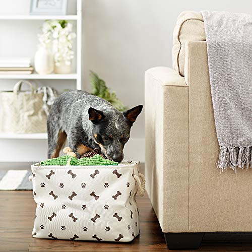 Bone Dry Pet Storage Collection Paw and Bone Print, Medium Rectangle, 16x10x12, Dark Brown - color: Dark Brown, size: Medium Rectangle, 16x10x12"
