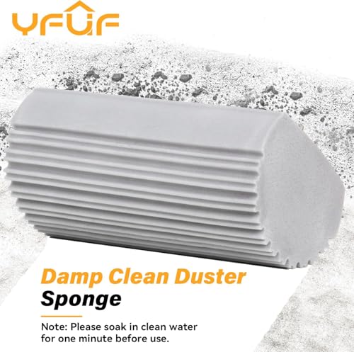 6-Pack Damp Clean Duster Sponge, Magic Sponge Eraser Baseboard Cleaner Tool, Dusters for Cleaning Blinds, Glass, Vents, Railings, Mirrors,Window Track Grooves and Faucets - color: Gray, size: 6PC