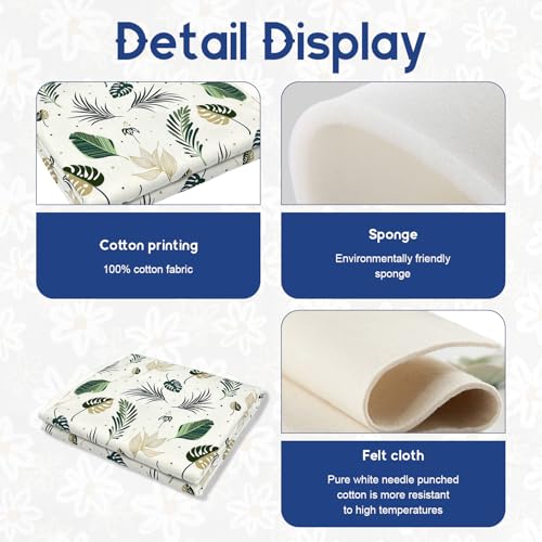 Portable Ironing Mat for Desktop, 3mm Thick Padding & Heat Resistant Cover for Steam Iron, Quilting & Travel – Foldable Ironing Board Alternative (Foliage Pattern) - color: Foliage Pattern