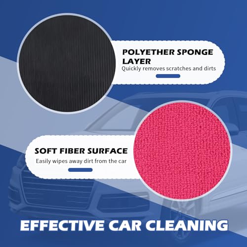 2PCS Car Clay Mitt Auto Detailing,Soft Clay Bar Mitt for Cleaning Car Surfaces,Anti-Scratch Clays Mitts for Cars Detailings to Replace Traditional Clays Bar Cars Accessories (Hot Pink) - color: Hot Pink/2pcs