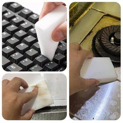 100 Pack Magic Sponges Cleaning Erasers, Long-Lasting Melamine Foam for Cleaners Bulk Cleaning, Melamine Sponges for Bathtubs, Floors, Baseboards, Bathrooms, and Walls