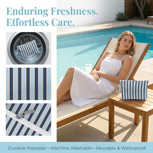 Fokongna 2 Pack Reusable Waterproof Wet Bag, Dry Wet Separation Storage Pouch for Travel Gym Beach Pool Swimsuits Toiletries Laundry Organizer - color: Summer Stripe & Polka Dot Set 02