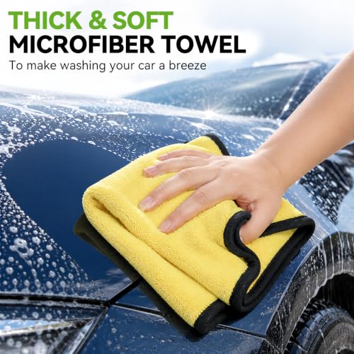 Ordenado 62" Car Wash Brush with Long Handle, 6Pcs Car Wash Kit Exterior - color: Green