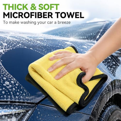 Ordenado 62" Car Wash Brush with Long Handle, 6Pcs Car Wash Kit Exterior - color: Green