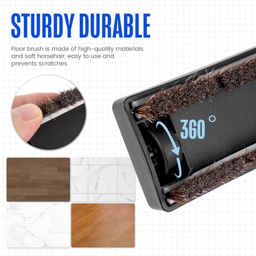 12" Universal Vacuum Cleaner Floor Brush Attachments 1 1/4 inch(32mm) for Shark Vacuum Brush Attachments,360° Swivel Hardwood Brush & Adapter with Horse Hair Attachments for Shark Vacuums Accessories