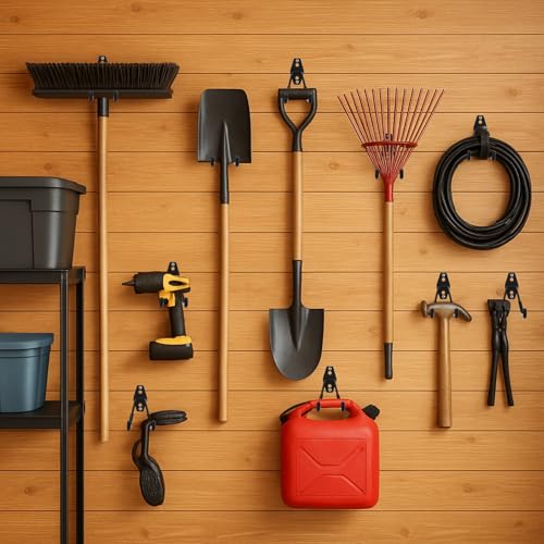 4 Pack Garage Hooks Heavy Duty, Garage Tool Organizer Wall Mount - color: 4 Pack/Black