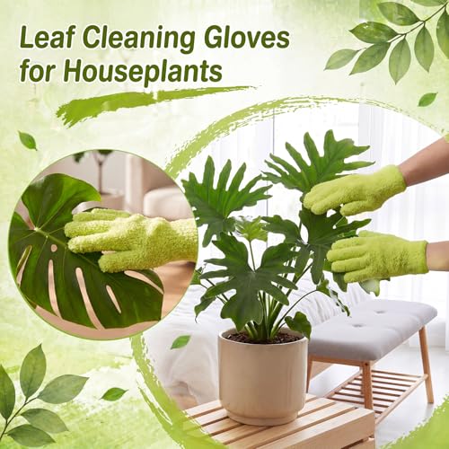 Shyyween 30 Pairs Microfiber Plants Dusting Gloves, Indoor Leaf Clean Mitt